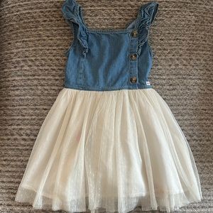 Calvin Klein Jeans denim top white lace skirt sleeveless dress 5T